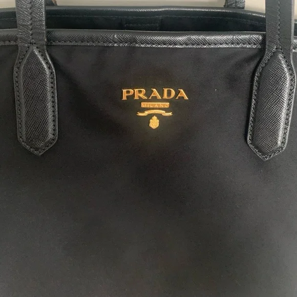 Prada black nylon tote with dust bag - Picture 2 of 16